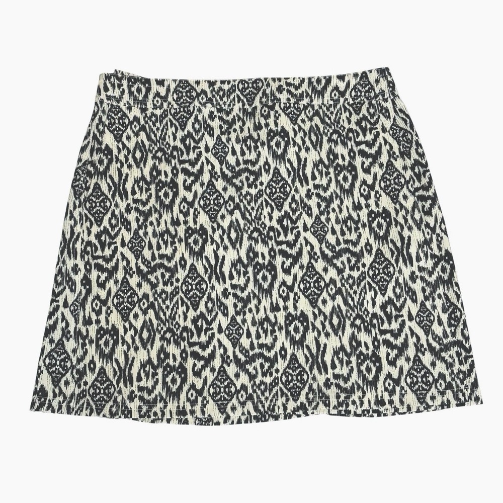 RipSkirt Size Medium Rip Skirt Indo Ikat Cream Black Length 2 With Pockets EUC